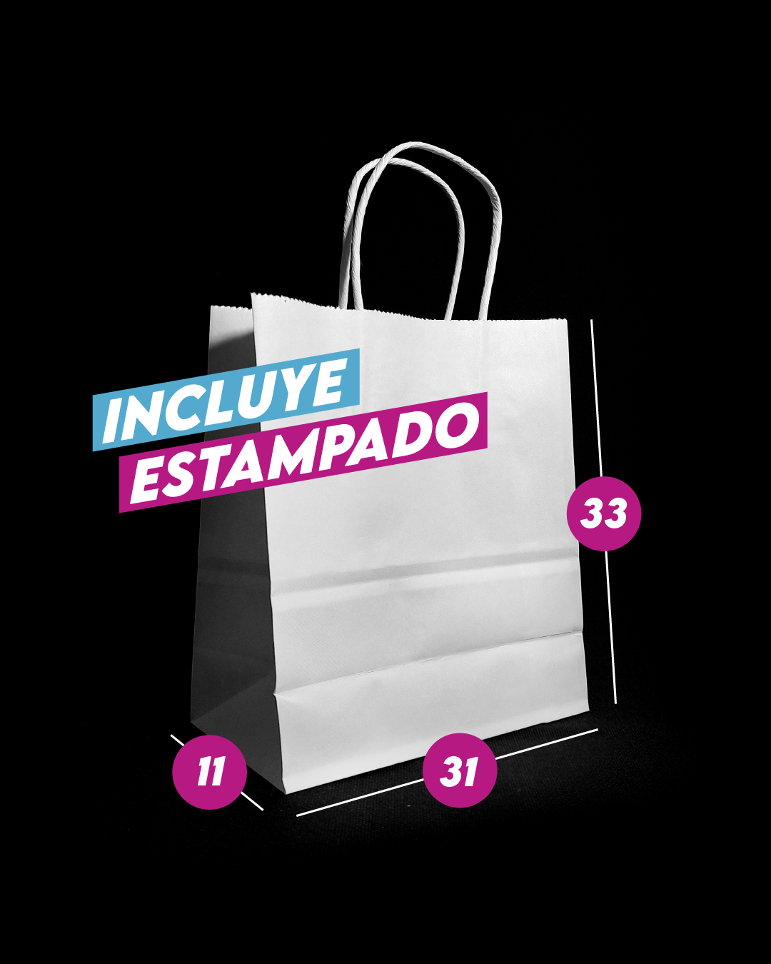 Bolsa Blanca de Papel 31x33x11 cm