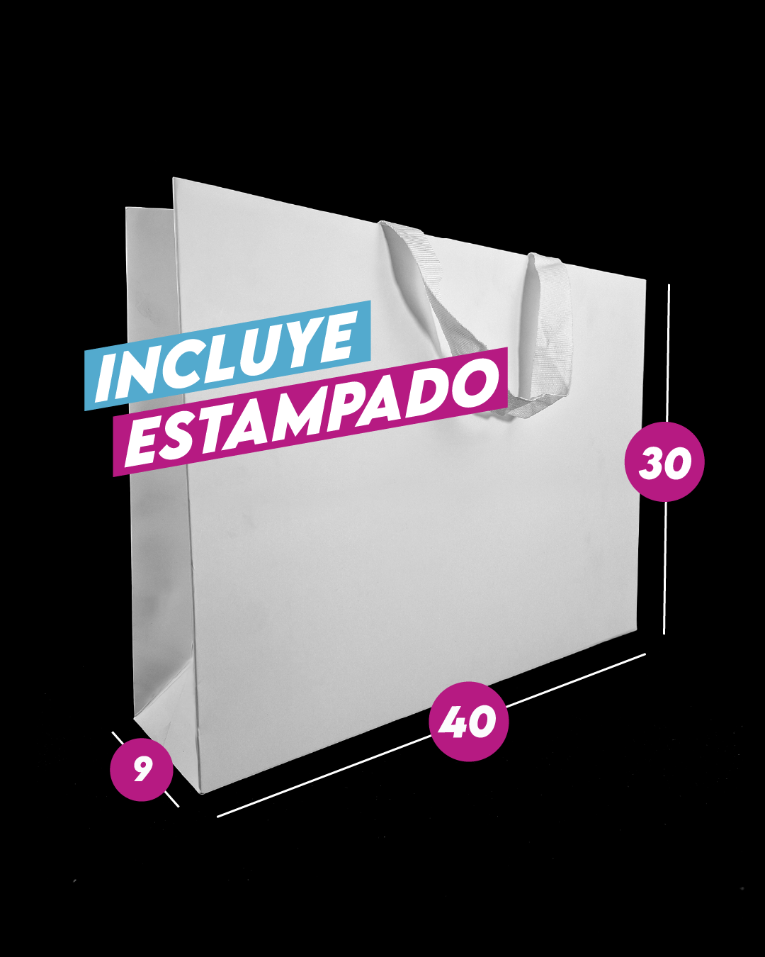 Bolsa Alta Gama Blanca 40x30x9cm