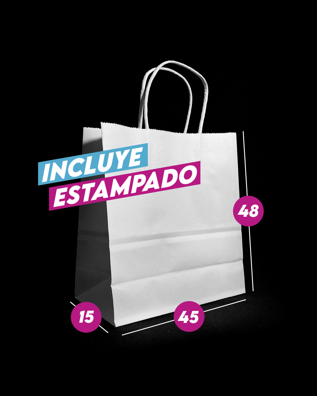 Bolsa Blanca de Papel 45x48x15cm