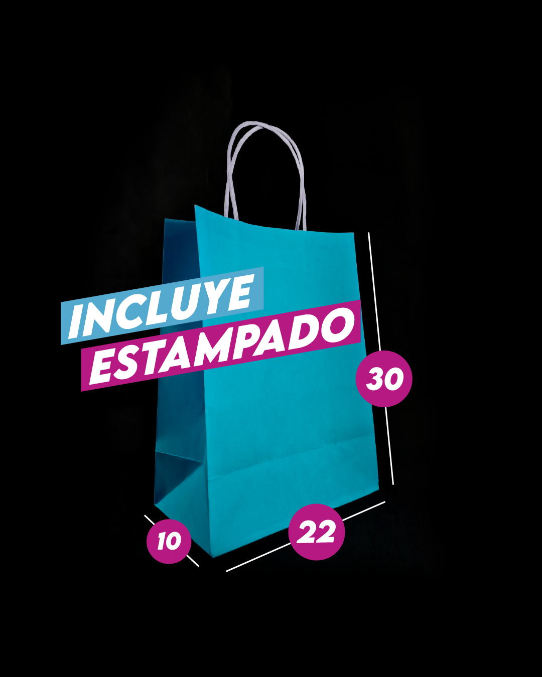 Bolsa Azul de Papel 22x30x10 cm