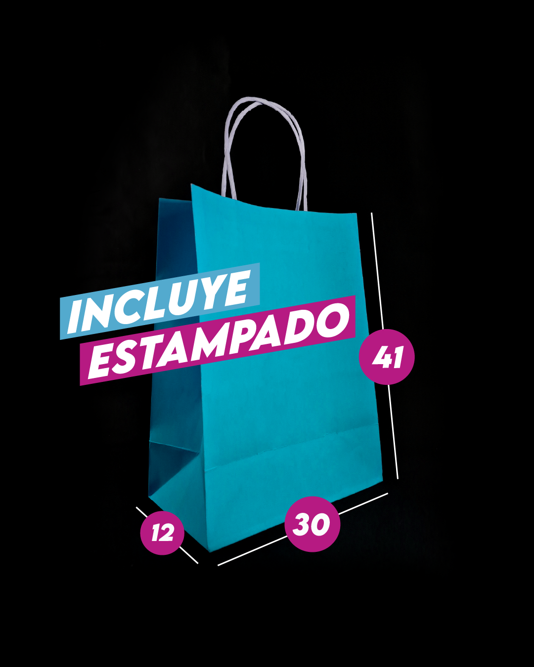 Bolsa Azul de Papel 30x41x12 cm