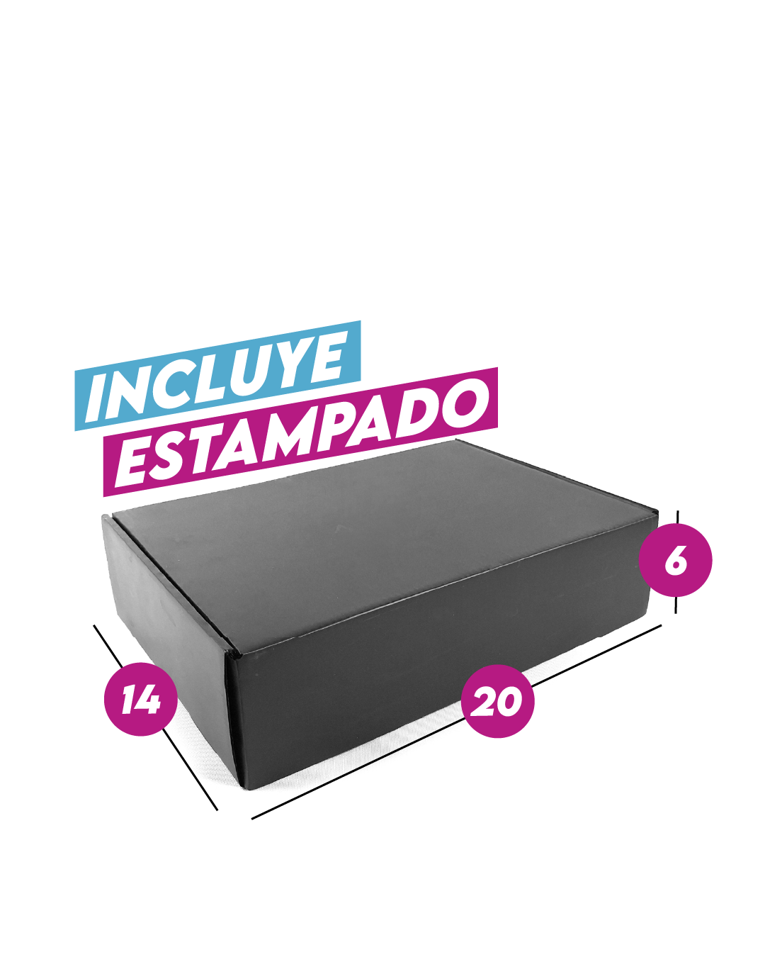 Caja Autoarmable Alta Gama Negra 20x14x6 cm