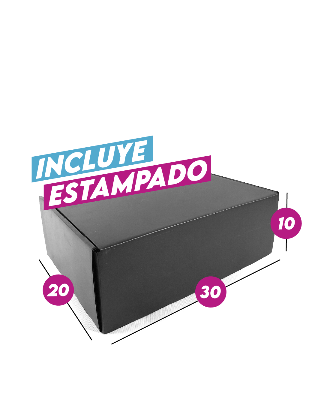 Caja Autoarmable Alta Gama Negra 30x20x10 cm