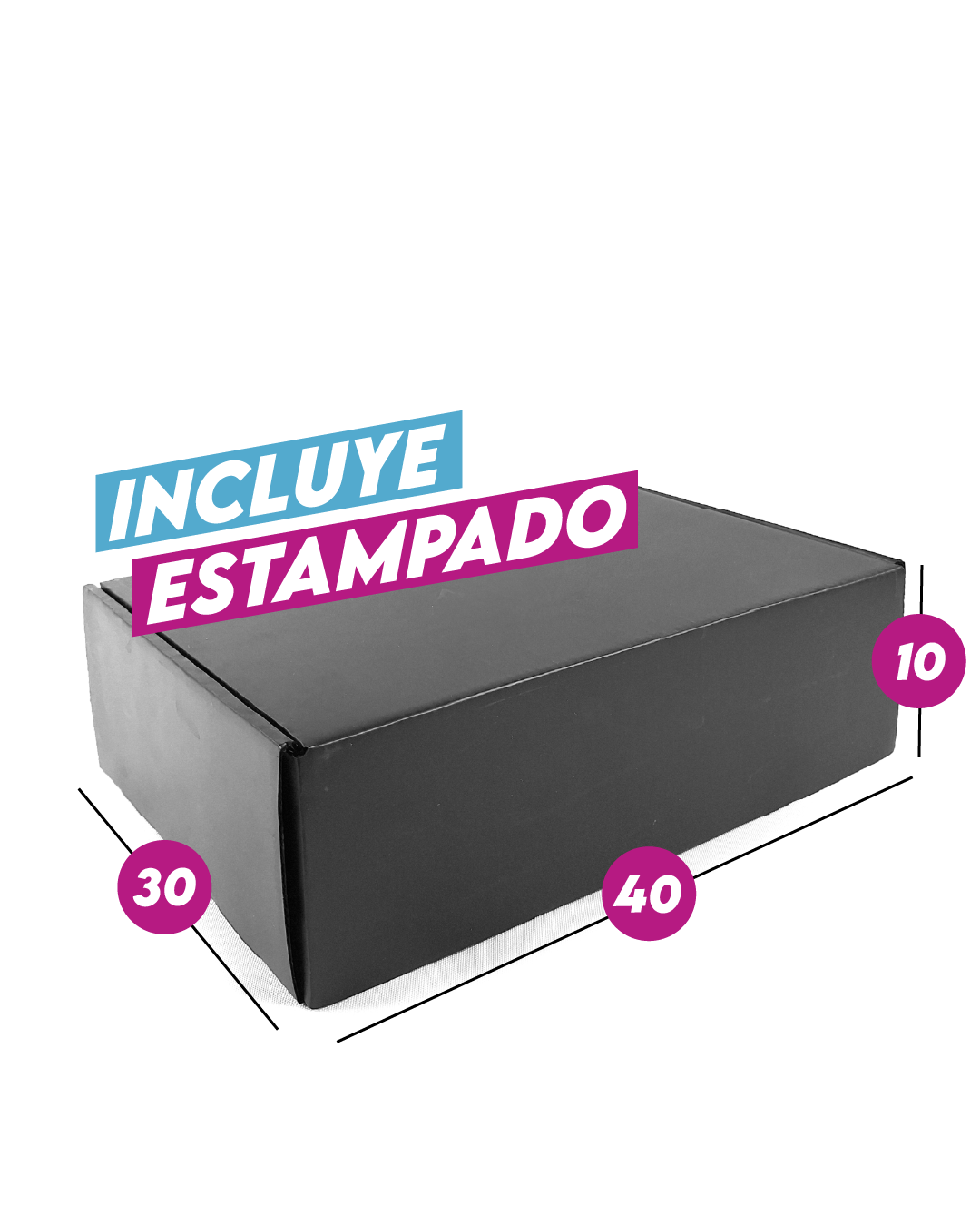 Caja Autoarmable Alta Gama Negra 40x30x10 cm