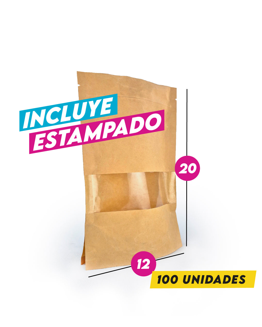 DoyPack Kraft con Ventana 12X20 cm