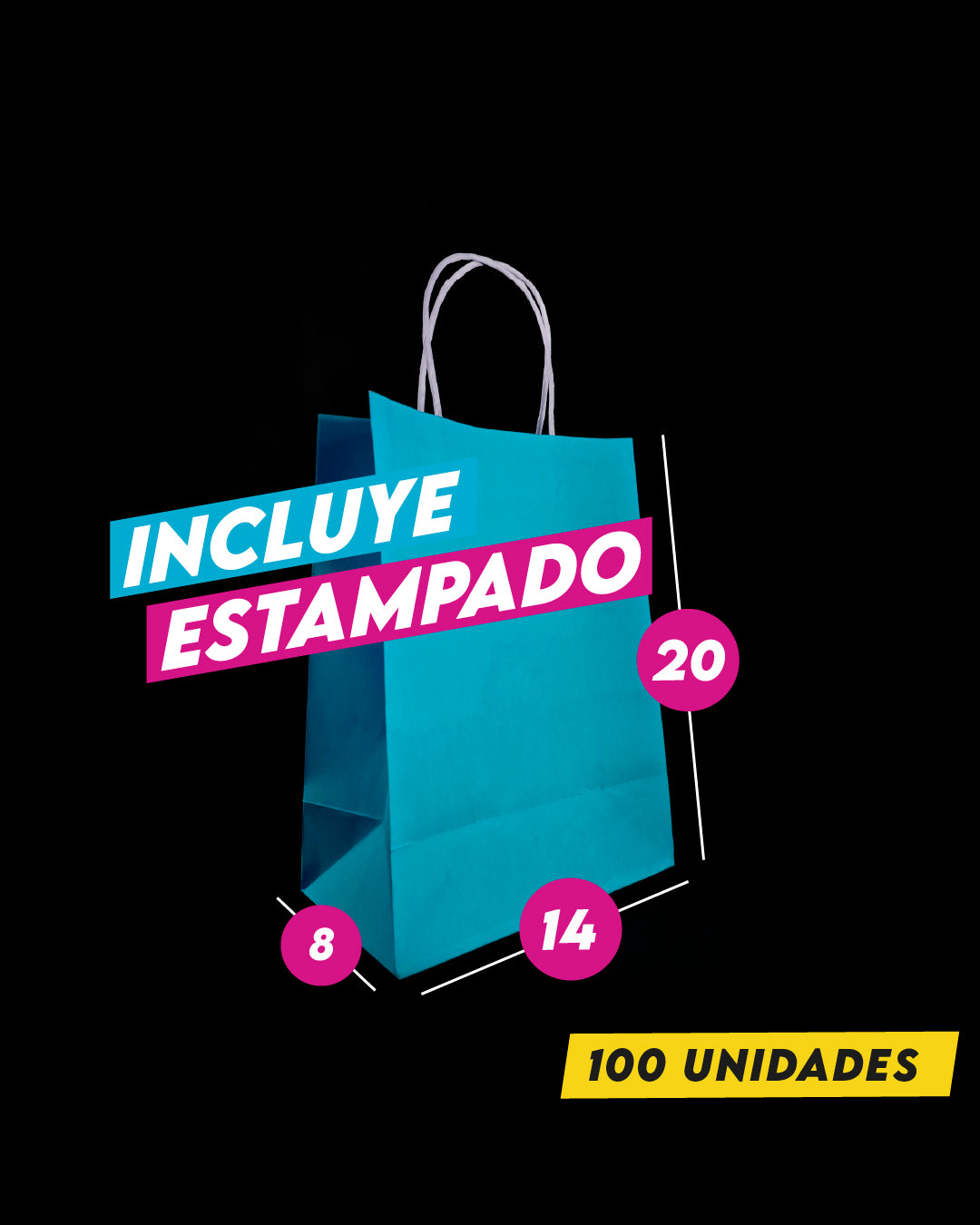 Bolsa Azul de Papel 14x20x8 cm