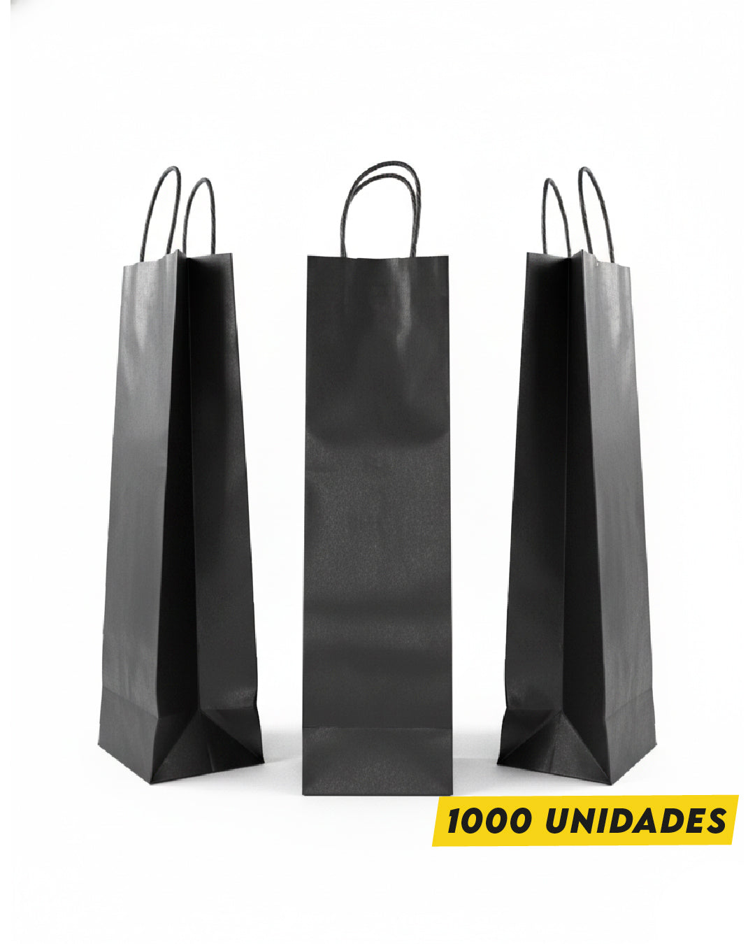 Bolsa Negra de Papel 14x40x8 cm