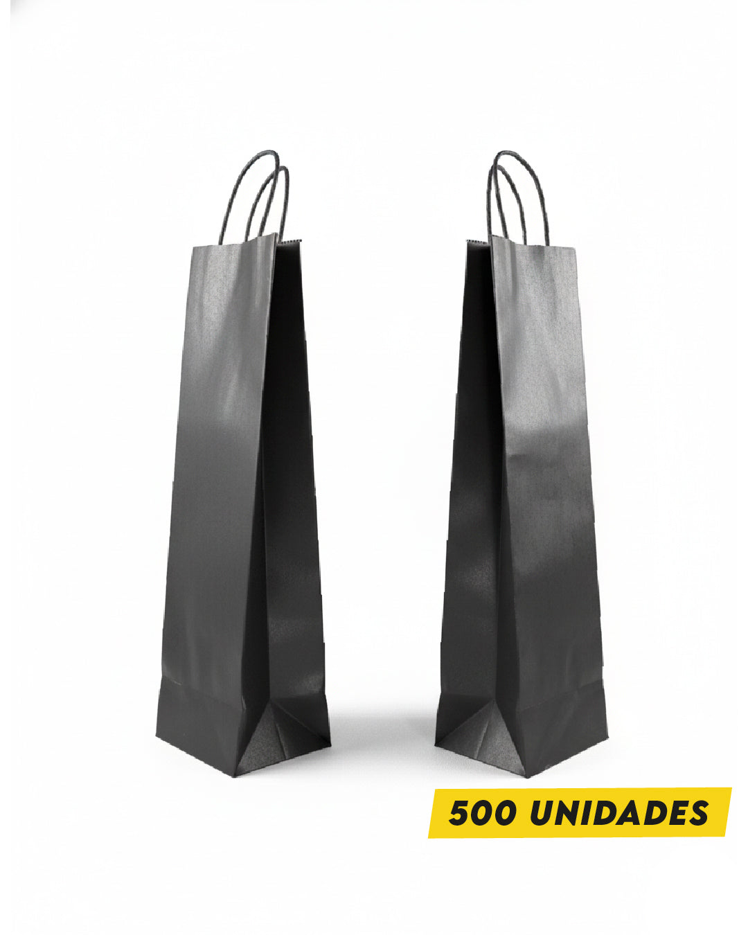 Bolsa Negra de Papel 14x40x8 cm