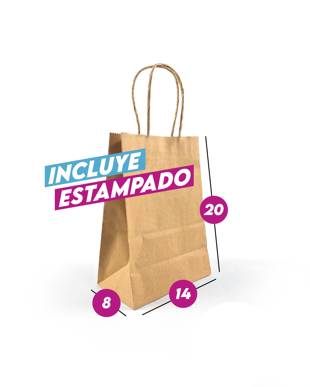 Bolsa Kraft 14x20x8 cm