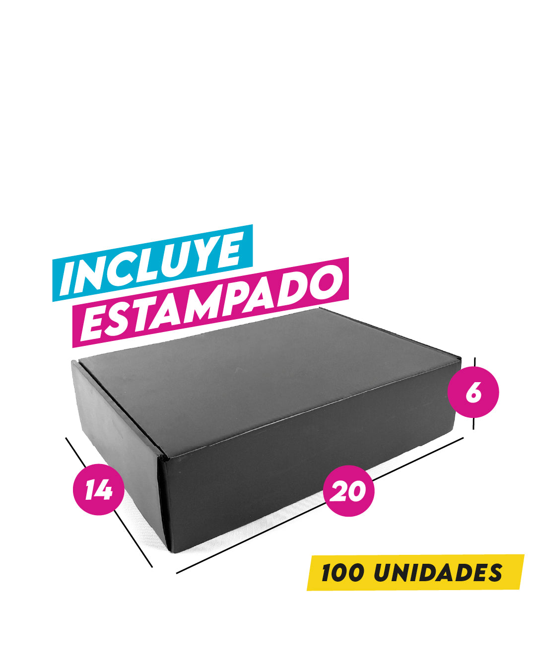 Caja Autoarmable Alta Gama Negra 20x14x6 cm