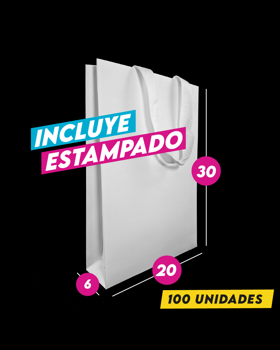 Bolsa Alta Gama Blanca 20x30x6 cm