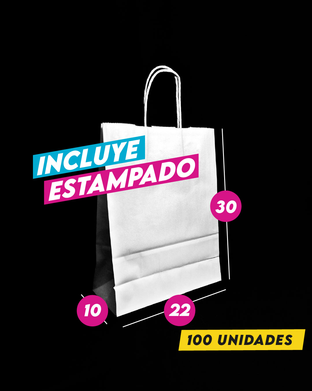 Bolsa Blanca de Papel 22x30x10 cm