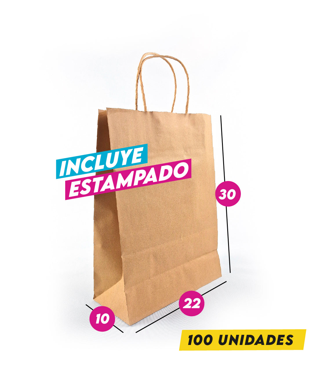 Bolsa Kraft 22x30x10 cm