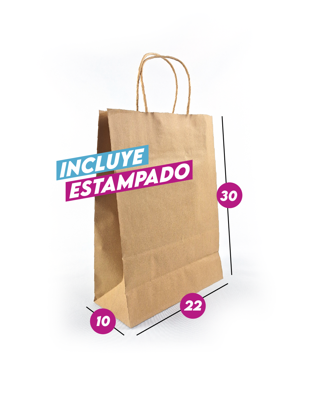 Bolsa Kraft 22x30x10 cm