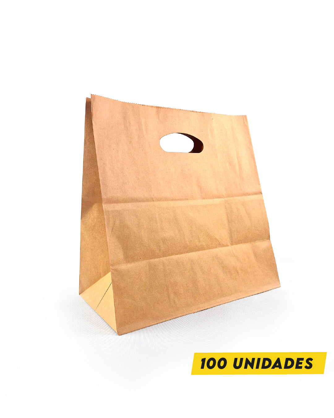 Bolsa Kraft Asa Troquelada 28X28X15 cm