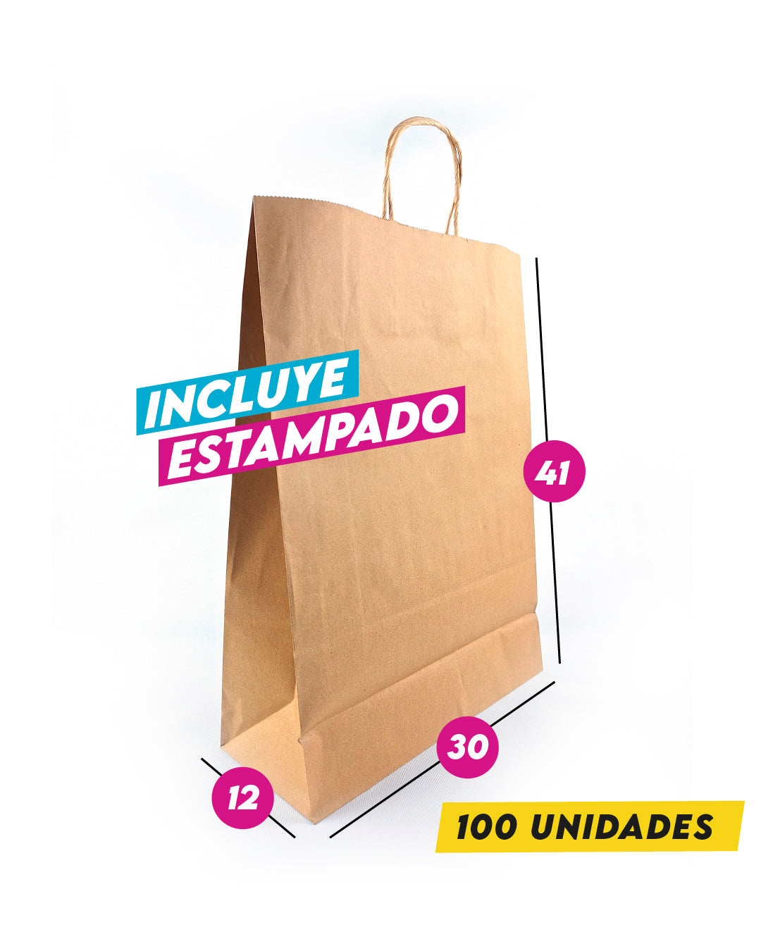 Bolsa Kraft 30x41x12 cm