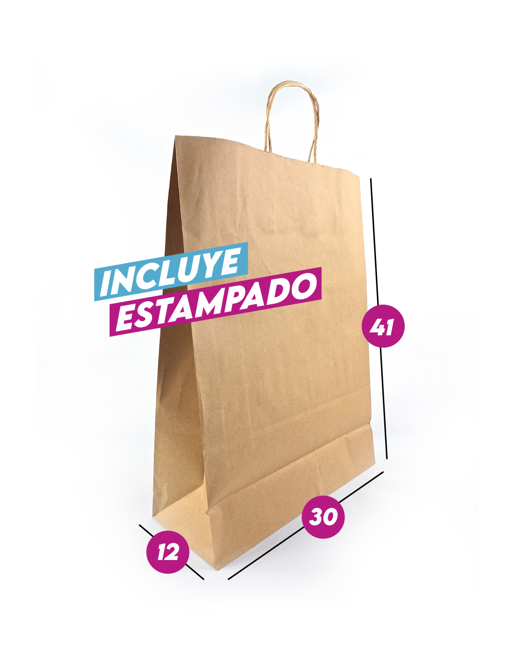 Bolsa Kraft 30x41x12 cm