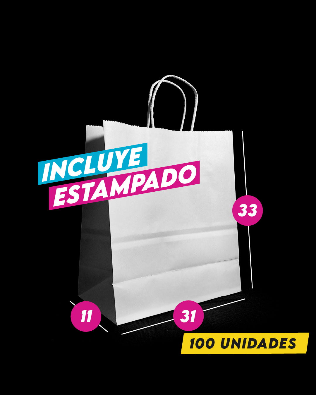 Bolsa Blanca de Papel 31x33x11 cm