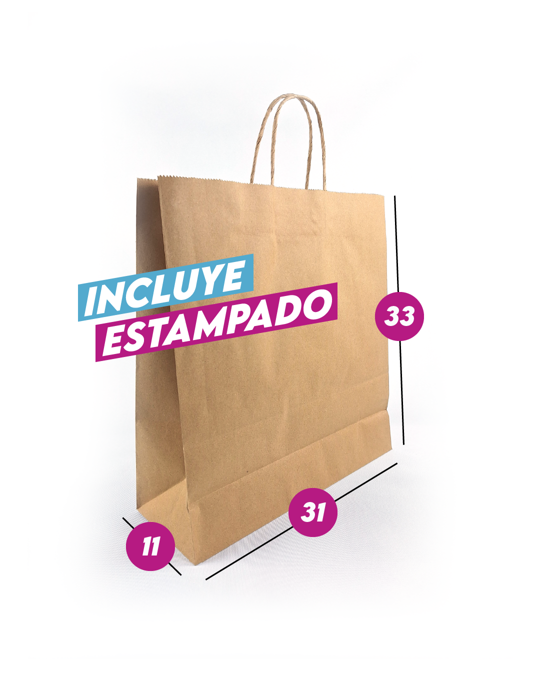 Bolsa Kraft 31x33x11 cm