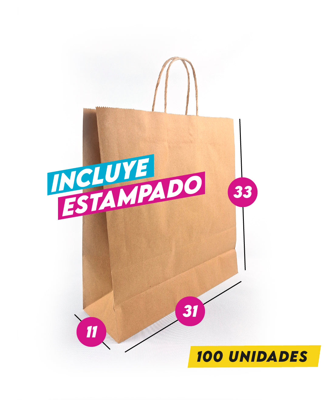 Bolsa Kraft 31x33x11 cm