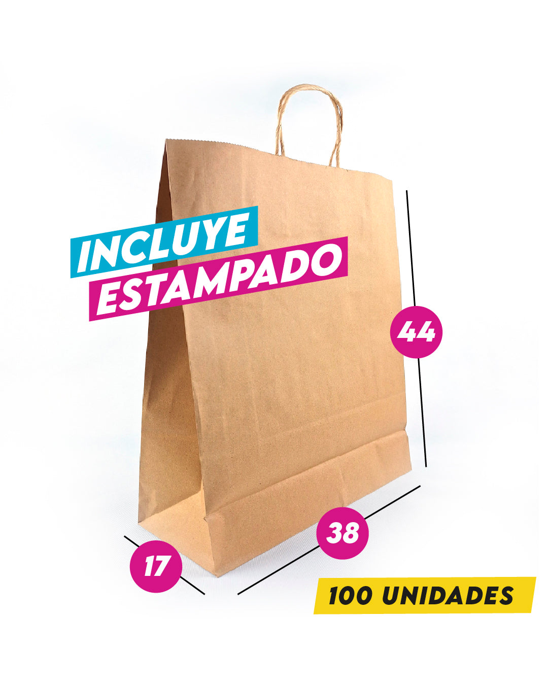 Bolsa Kraft 38x44x17 cm