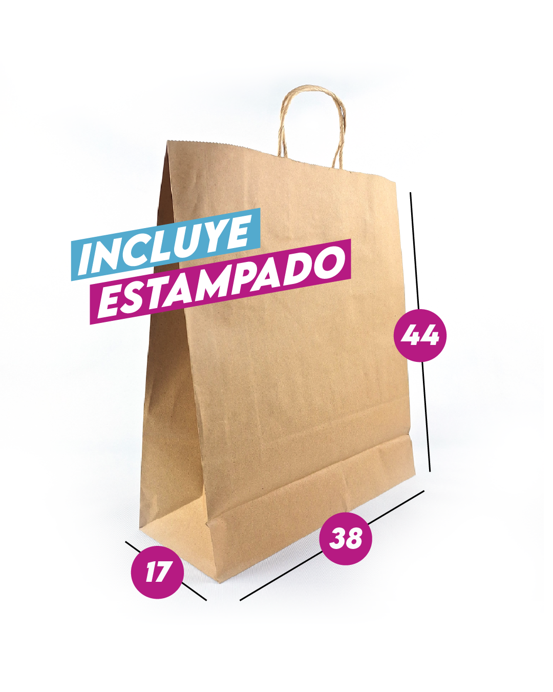 Bolsa Kraft 38x44x17 cm