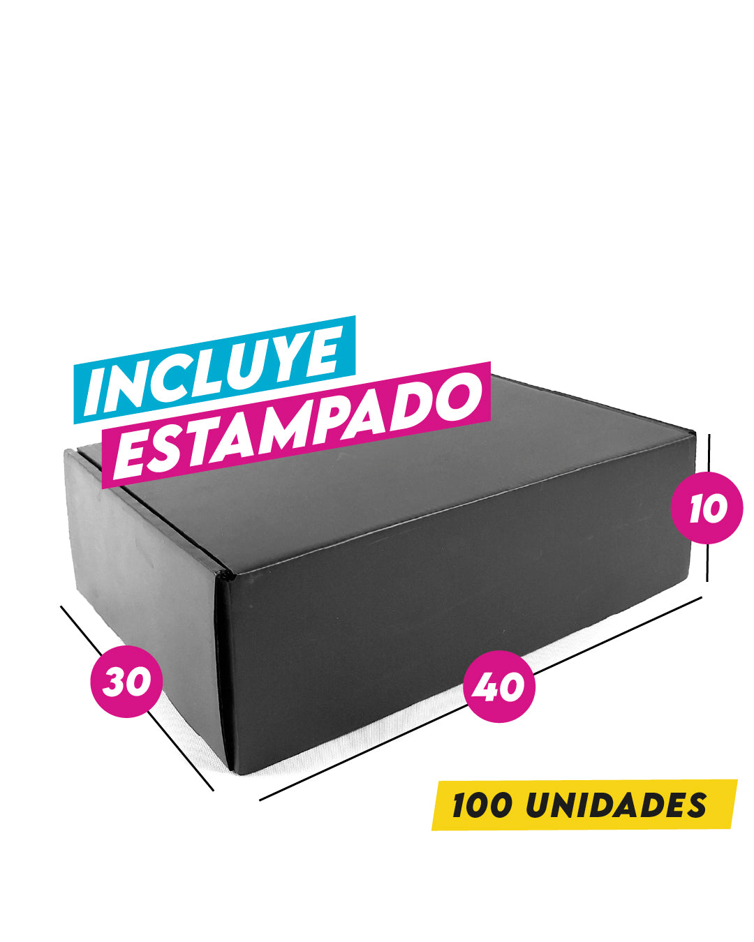Caja Autoarmable Alta Gama Negra 40x30x10 cm