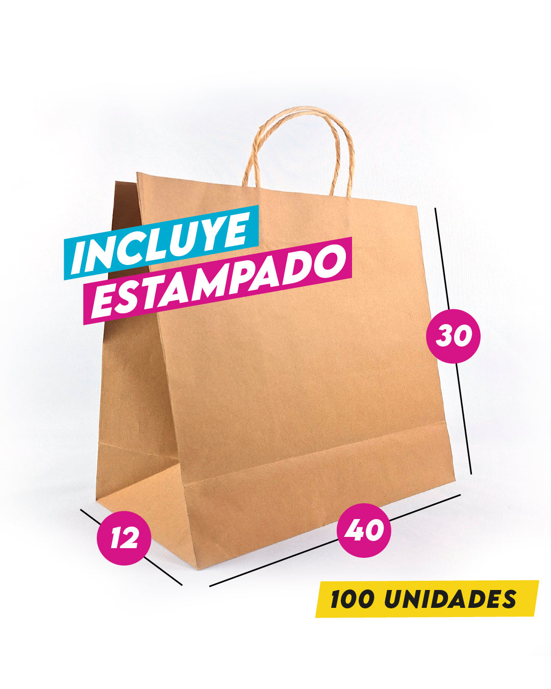 Bolsa Kraft 40x30x12 cm