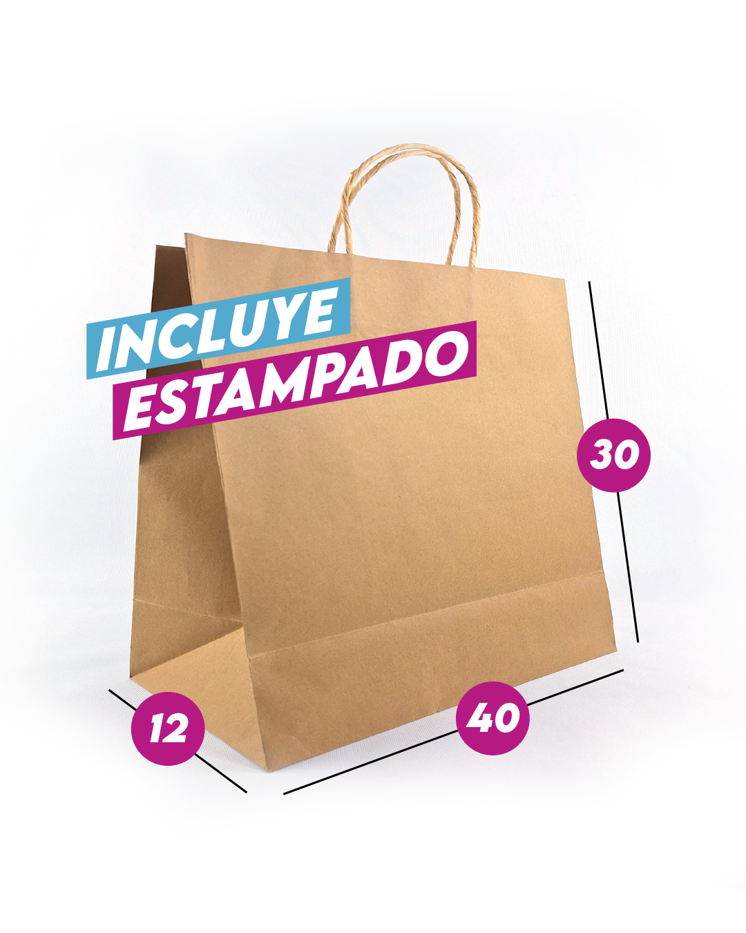 Bolsa Kraft 40x30x12 cm