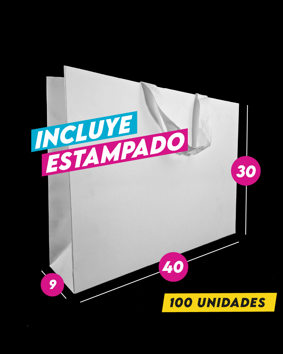 Bolsa Alta Gama Blanca 40x30x9cm