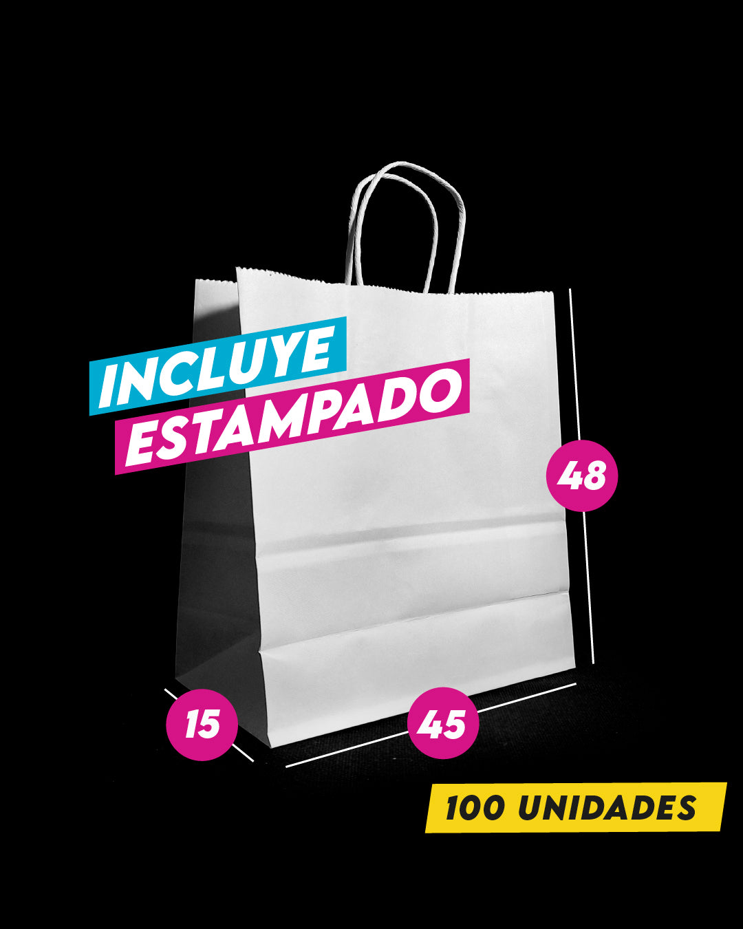 Bolsa Blanca de Papel 45x48x15cm