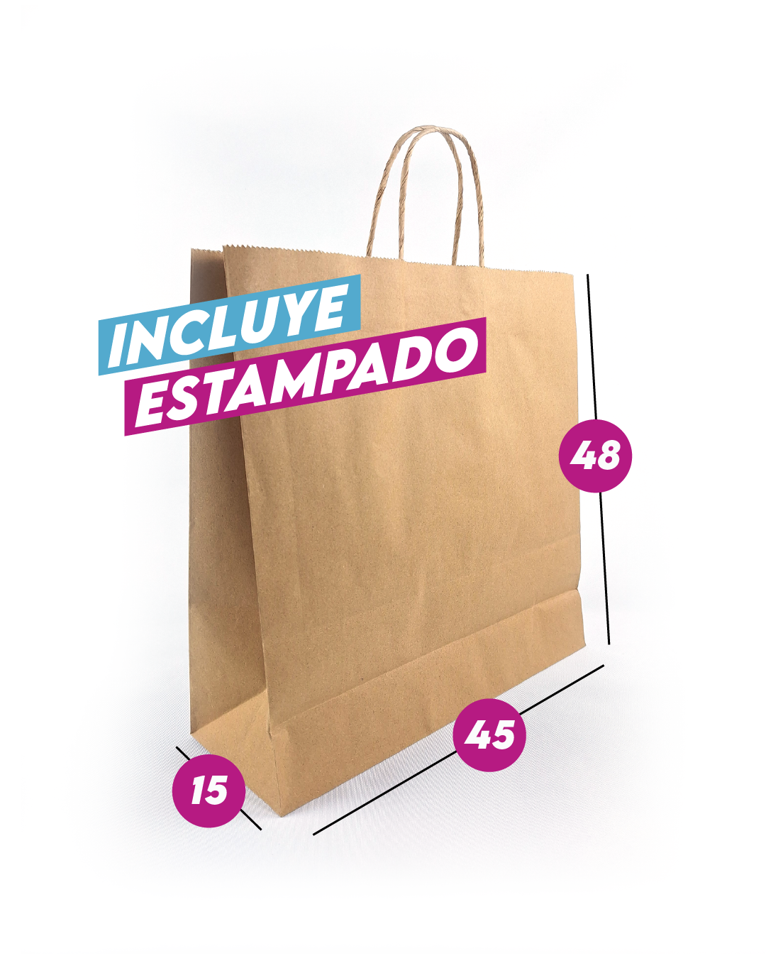 Bolsa Kraft 45x48x15 cm