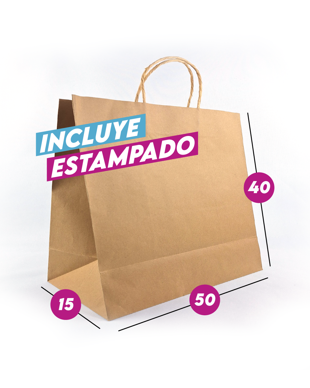 Bolsa Kraft 50x40x15 cm