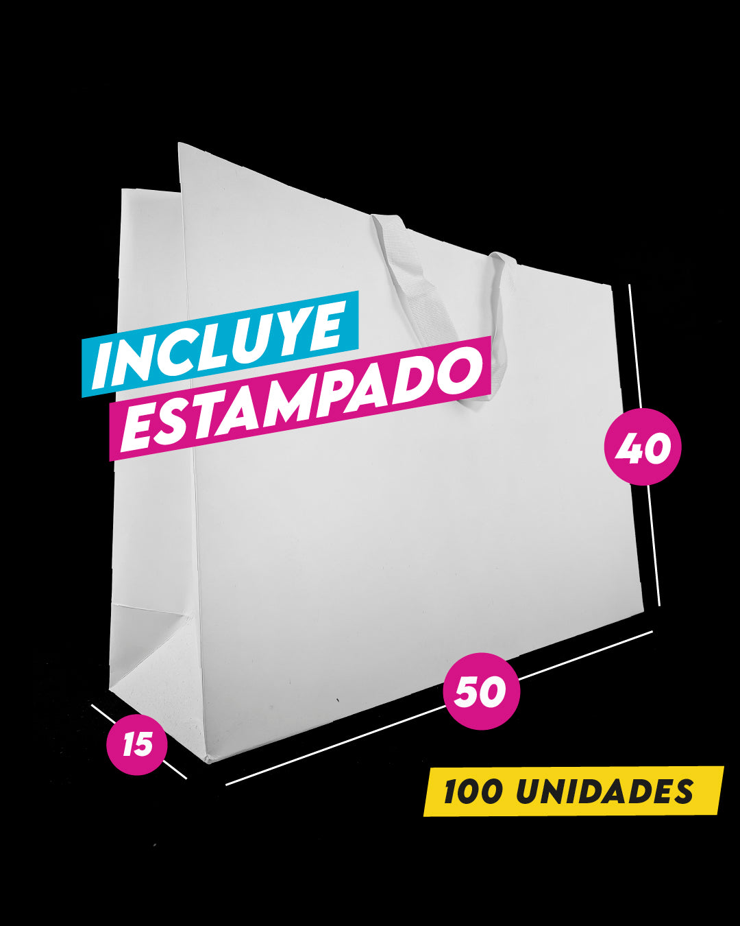 Bolsa Alta Gama Blanca 50x40x15 cm