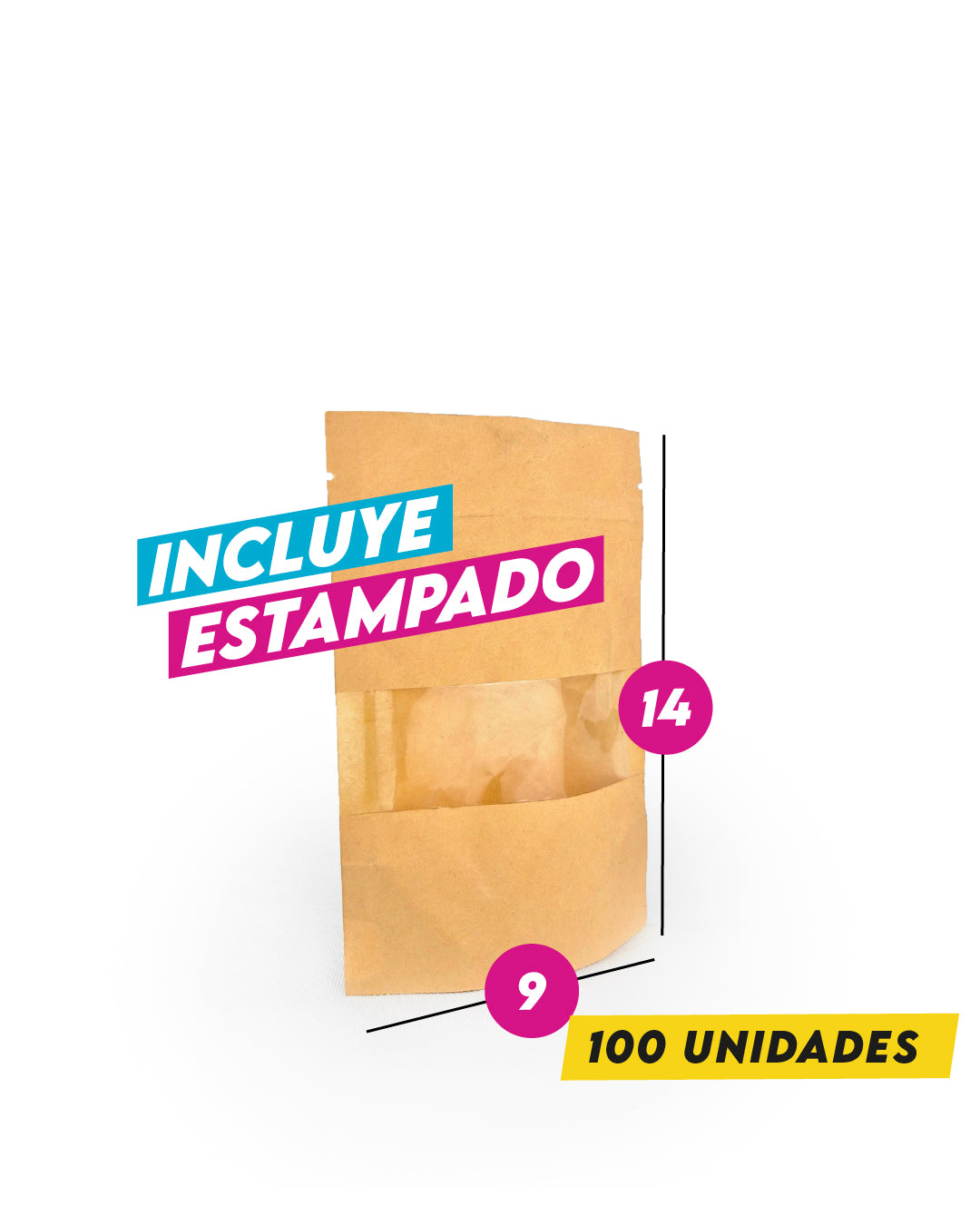 DoyPack Kraft con Ventana 9x14 cm