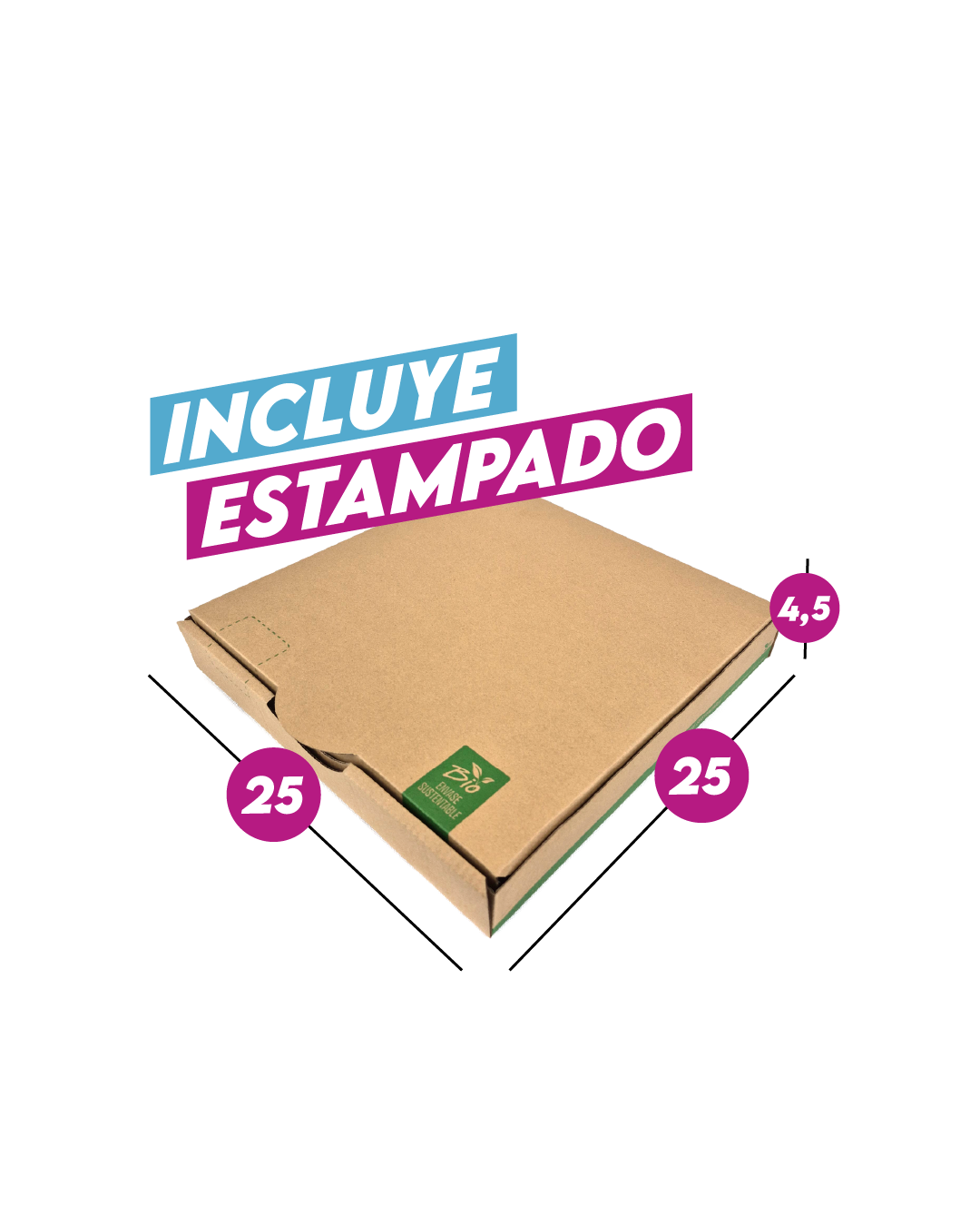 Caja de Pizza 25x25x4,5
