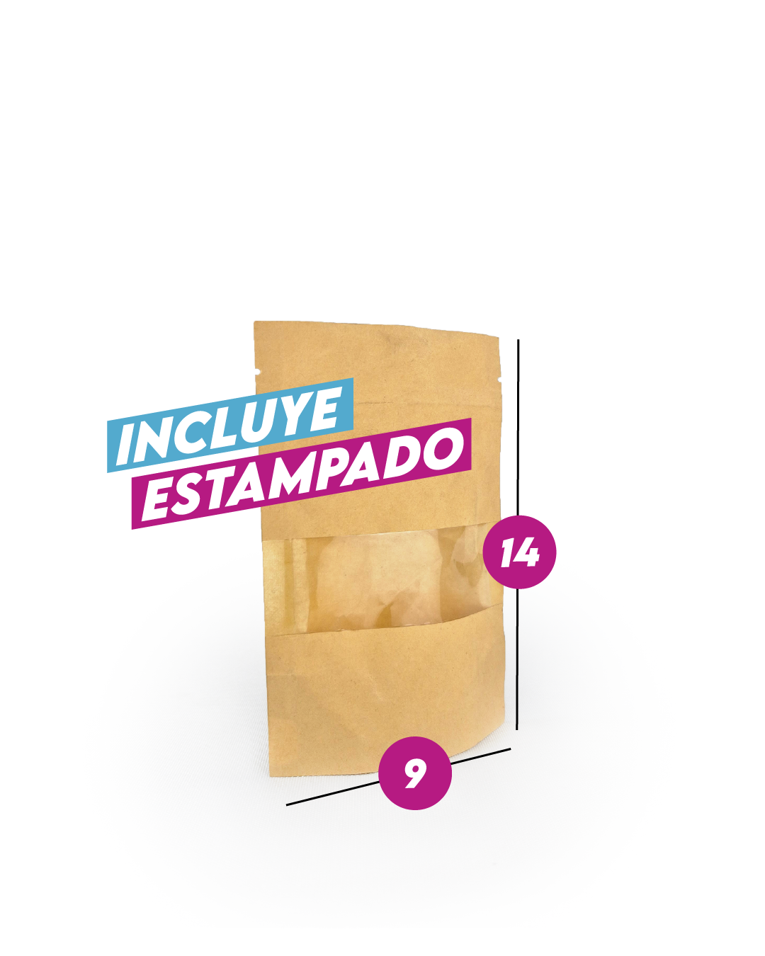 DoyPack Kraft con Ventana 9x14 cm