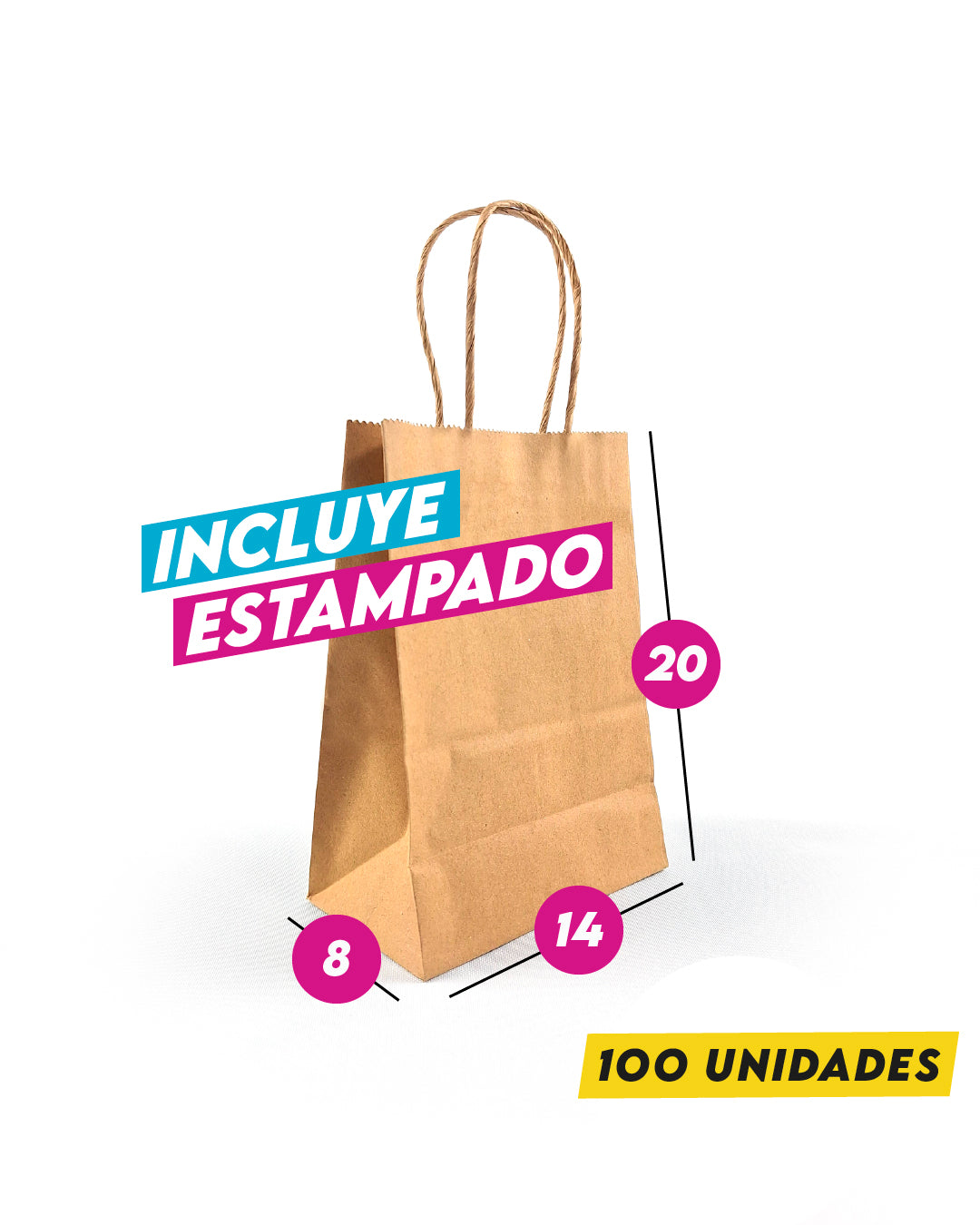 Bolsa Kraft 14x20x8 cm